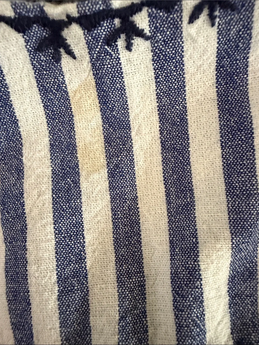 Gymboree Blue and White Striped Baby Romper with Pink Accent